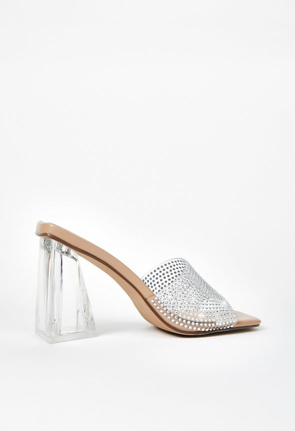 Vela Block Heeled Sandal Clear