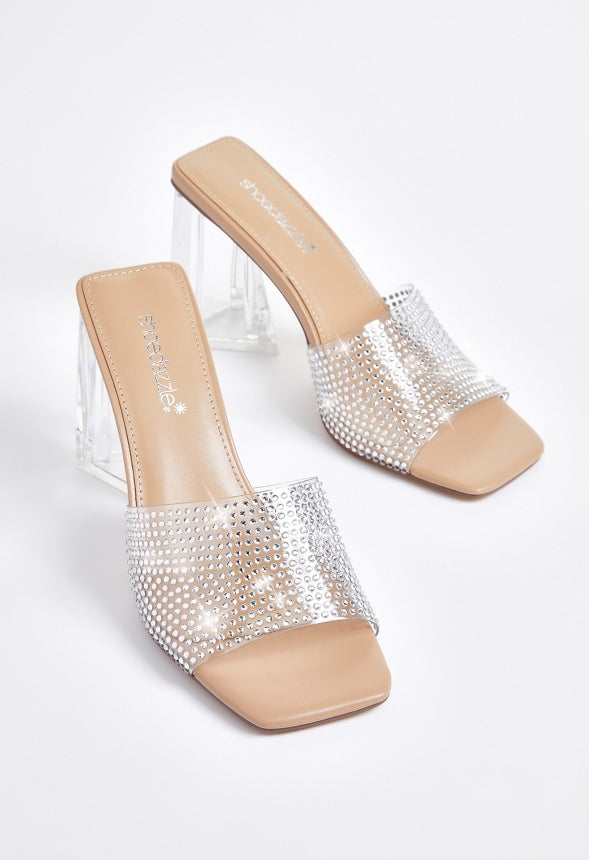 Vela Block Heeled Sandal Clear