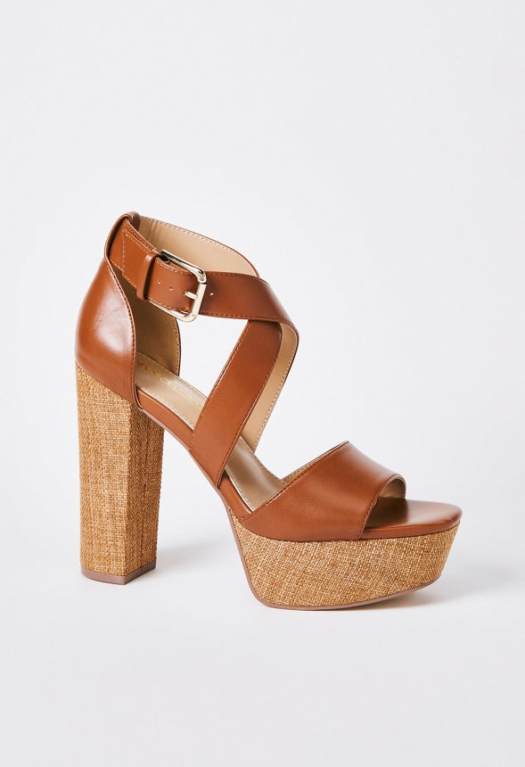 Sereia Heeled Sandal French Oak/Lt Brown