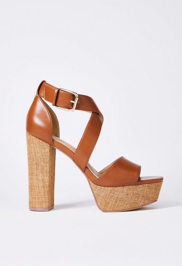 Sereia Heeled Sandal French Oak/Lt Brown
