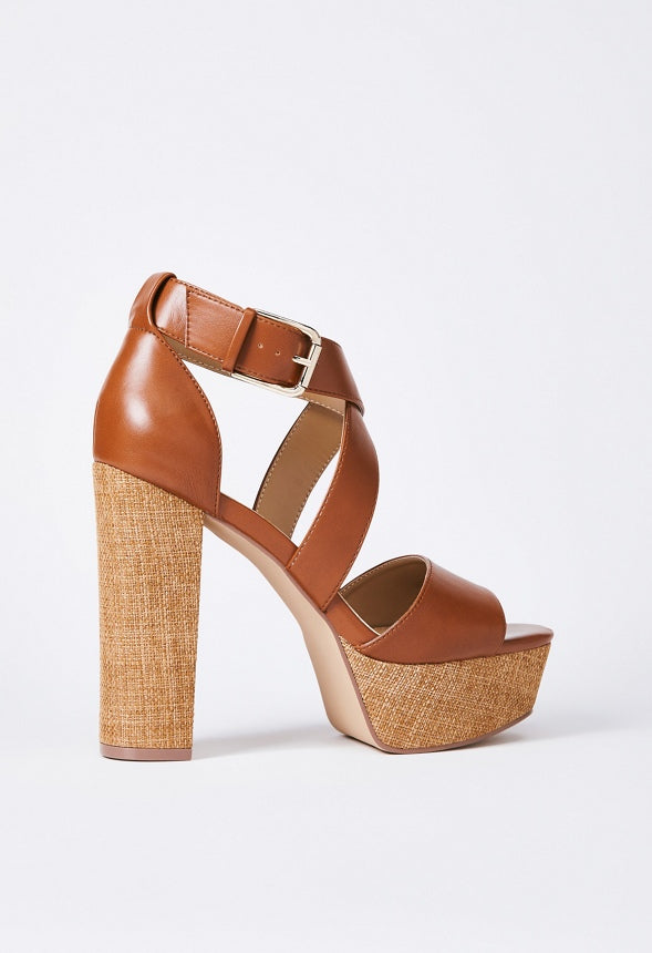 Sereia Heeled Sandal French Oak/Lt Brown