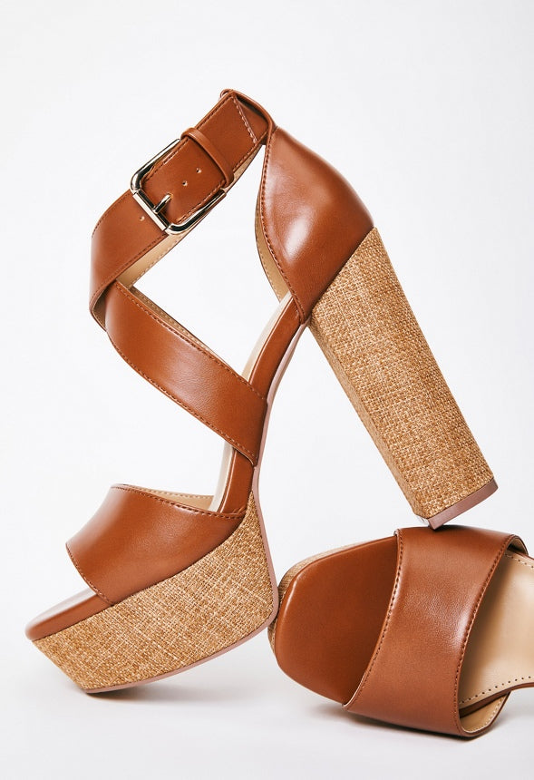 Sereia Heeled Sandal French Oak/Lt Brown