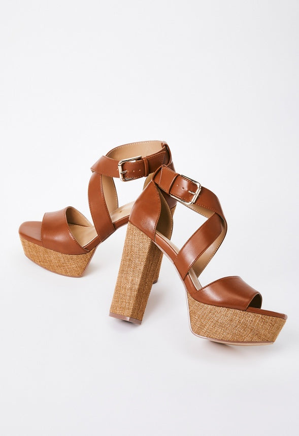 Sereia Heeled Sandal French Oak/Lt Brown