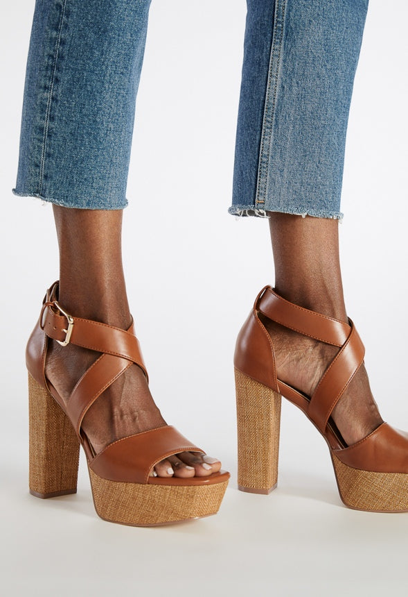 Sereia Heeled Sandal French Oak/Lt Brown