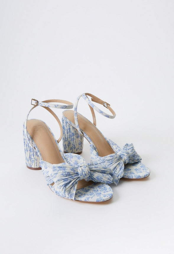 Poppy Heeled Sandal Blue/ Birch Floral