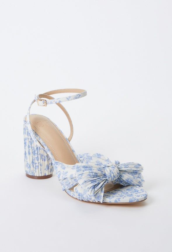 Poppy Heeled Sandal Blue/ Birch Floral