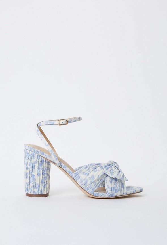 Poppy Heeled Sandal Blue/ Birch Floral