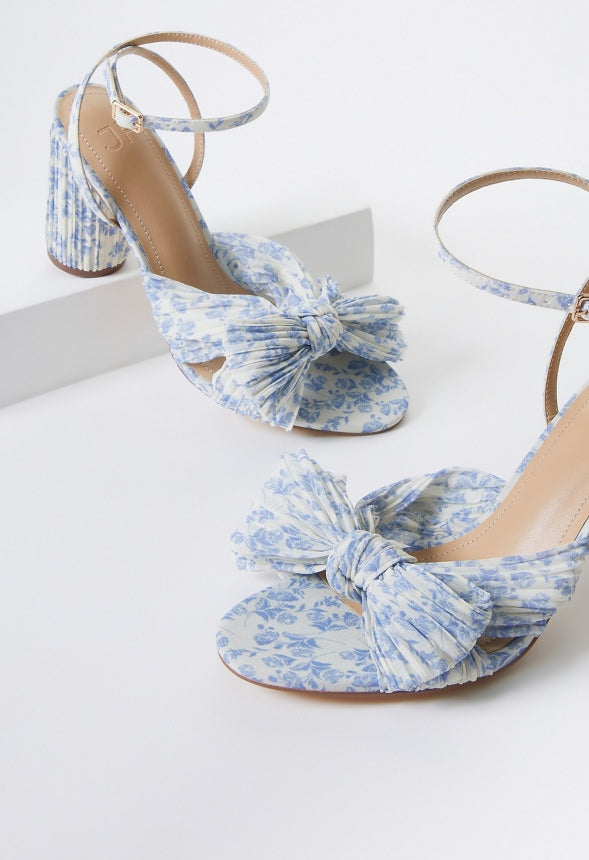 Poppy Heeled Sandal Blue/ Birch Floral