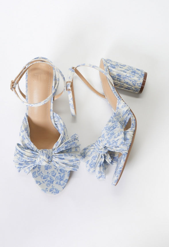 Poppy Heeled Sandal Blue/ Birch Floral
