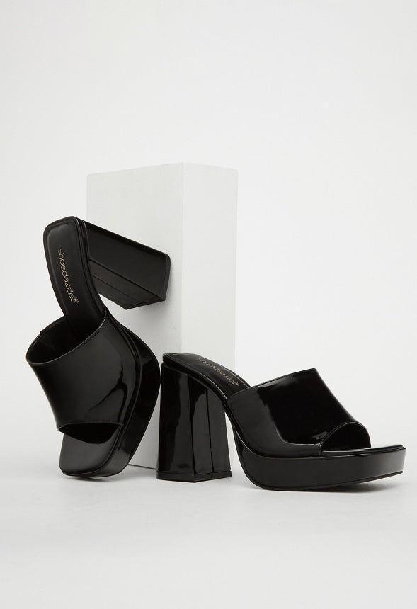Madelyn Block Heeled Sandal Black Caviar