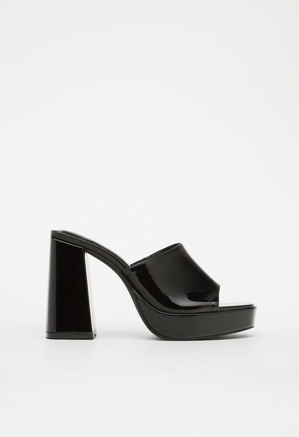 Madelyn Block Heeled Sandal Black Caviar