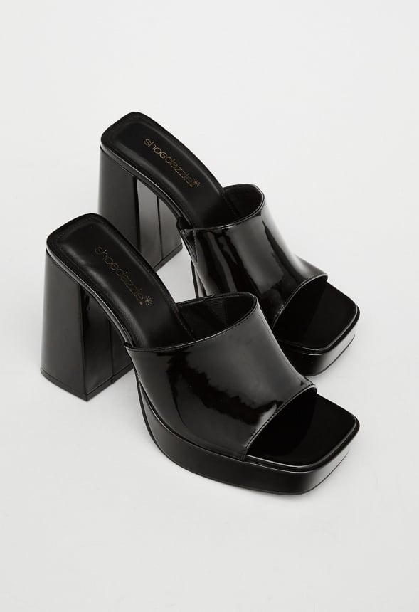 Madelyn Block Heeled Sandal Black Caviar
