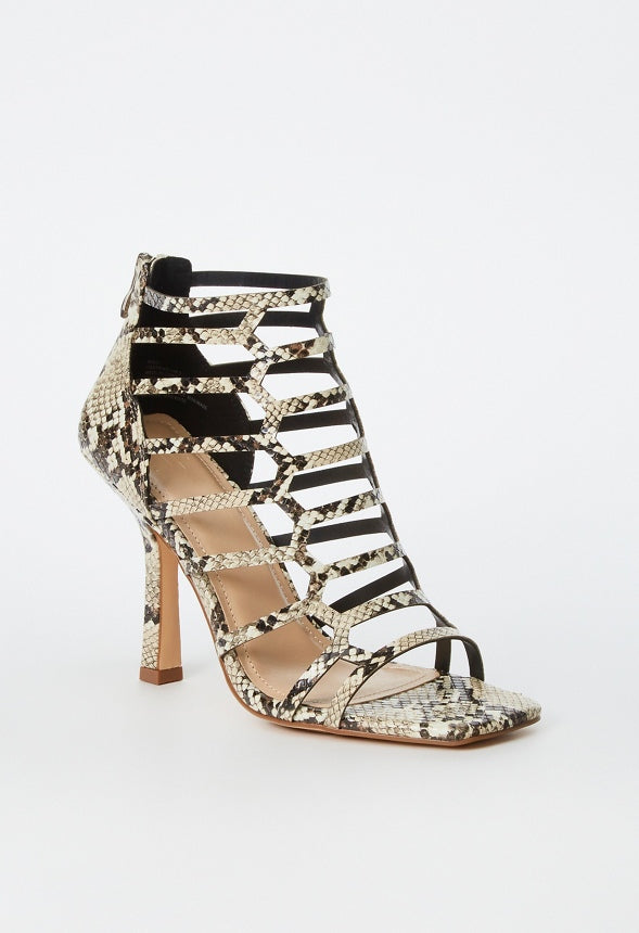 Missi Gladiator Heeled Sandal Bone