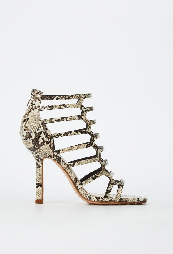 Missi Gladiator Heeled Sandal Bone