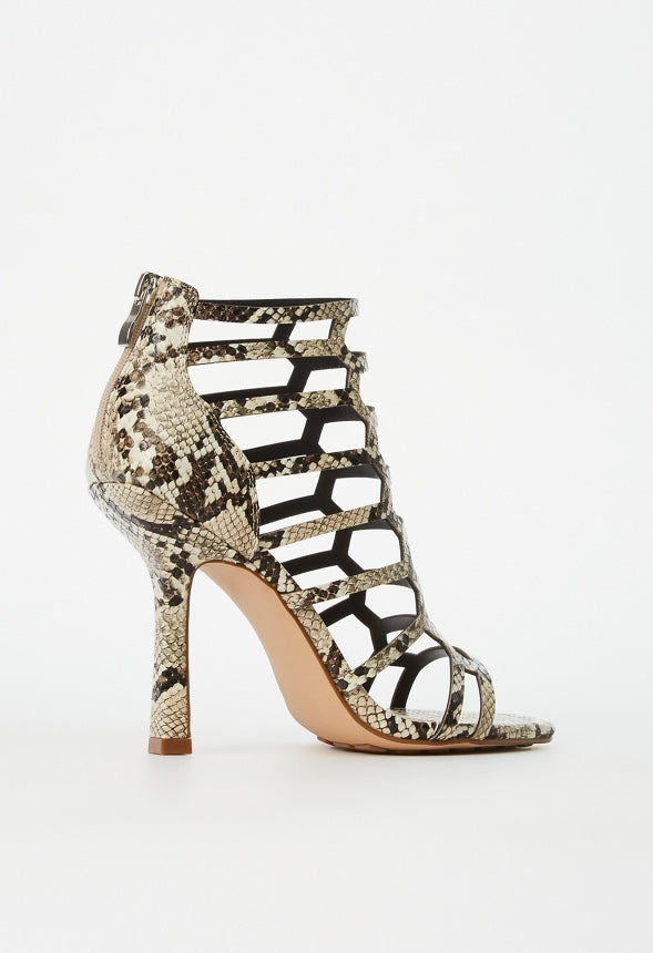 Missi Gladiator Heeled Sandal Bone