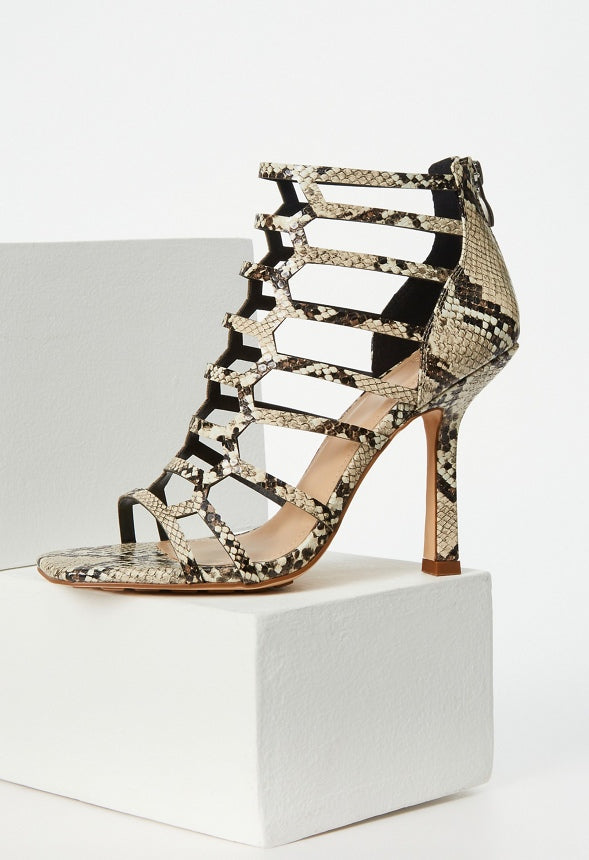 Missi Gladiator Heeled Sandal Bone