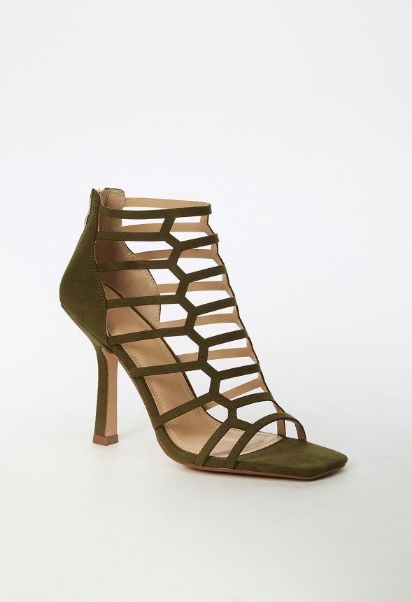 Missi Gladiator Heeled Sandal Burnt Olive