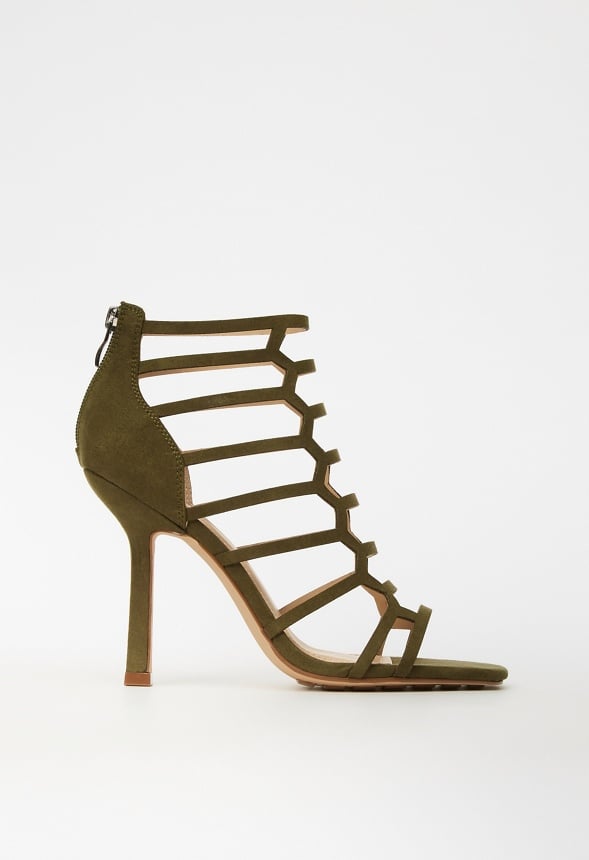 Missi Gladiator Heeled Sandal Burnt Olive
