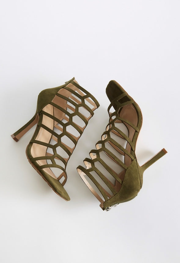 Missi Gladiator Heeled Sandal Burnt Olive