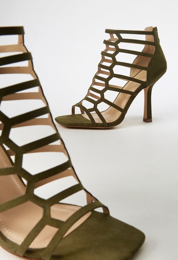 Missi Gladiator Heeled Sandal Burnt Olive