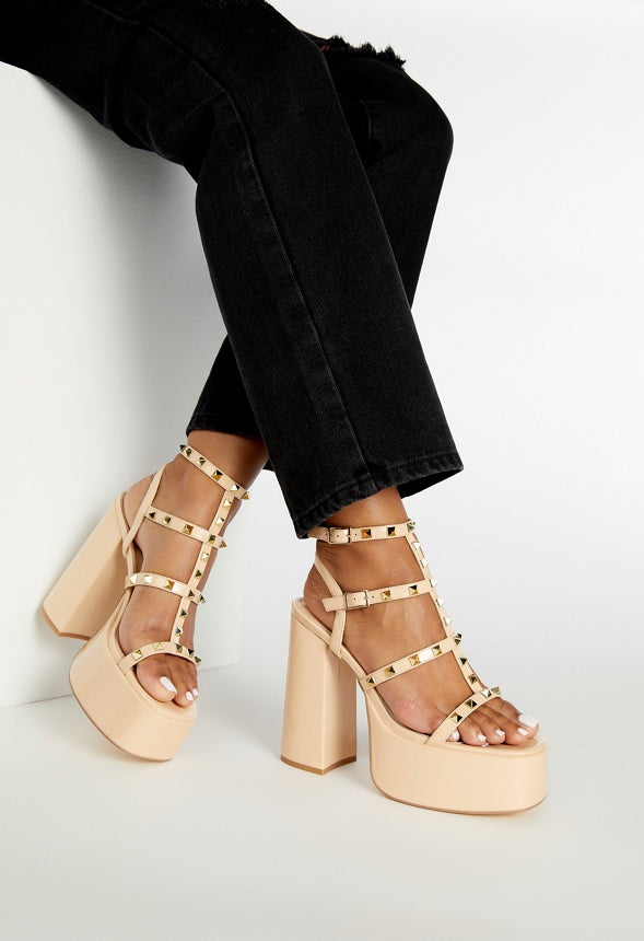 Anissa Platform Heeled Sandal New Nude