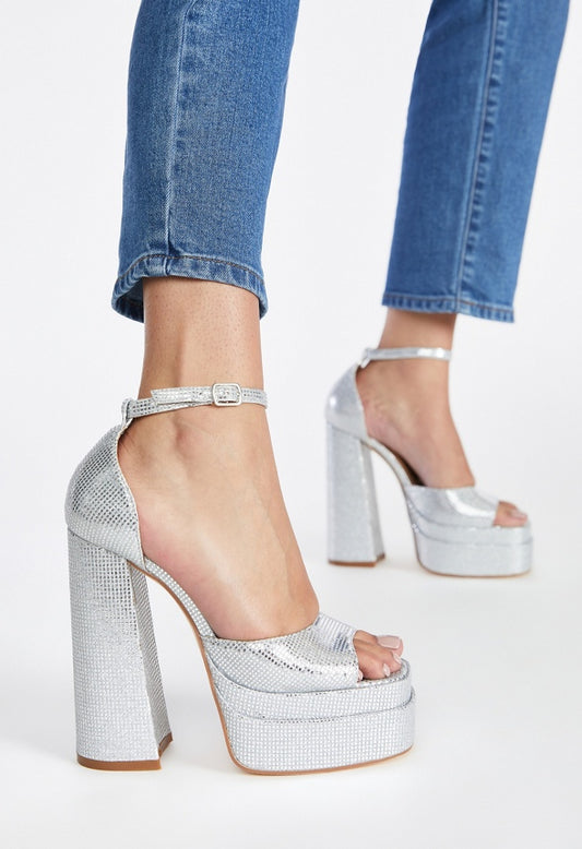 Aimee Platform Sandal Silver