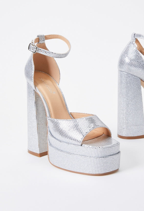 Aimee Platform Sandal Silver