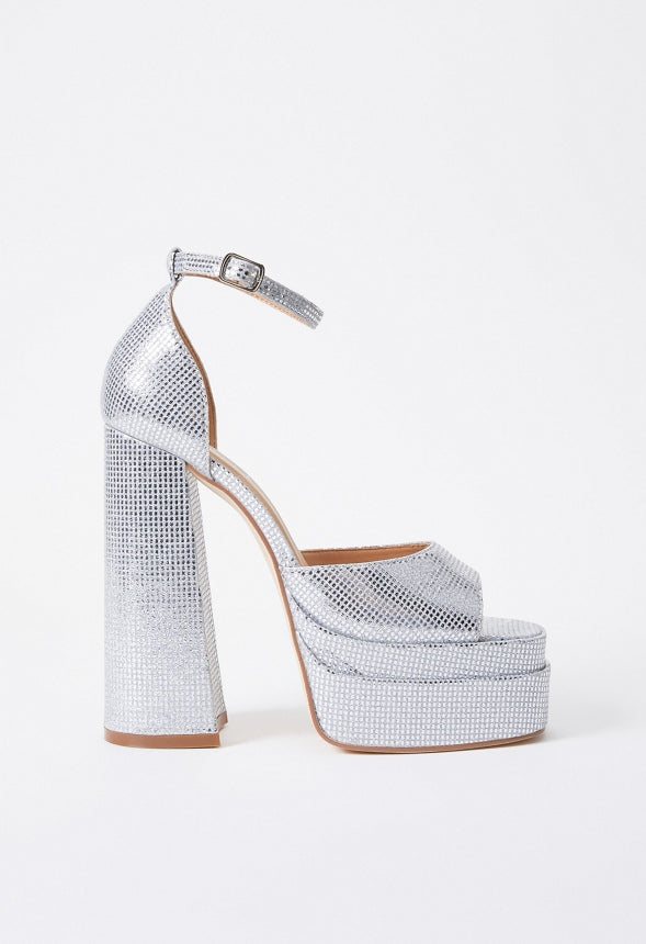 Aimee Platform Sandal Silver