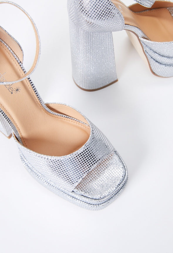 Aimee Platform Sandal Silver