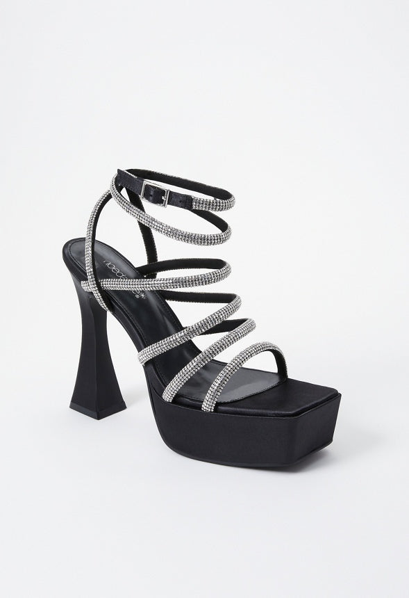Elianna Strappy Sandal Clear/Black