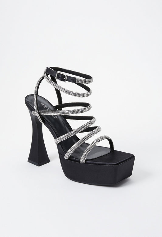 Elianna Strappy Sandal Clear/Black
