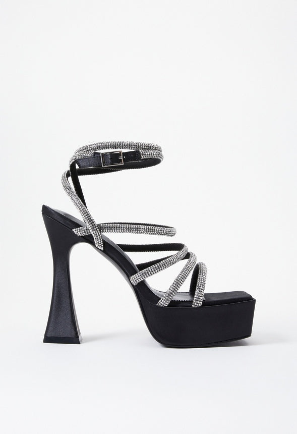Elianna Strappy Sandal Clear/Black