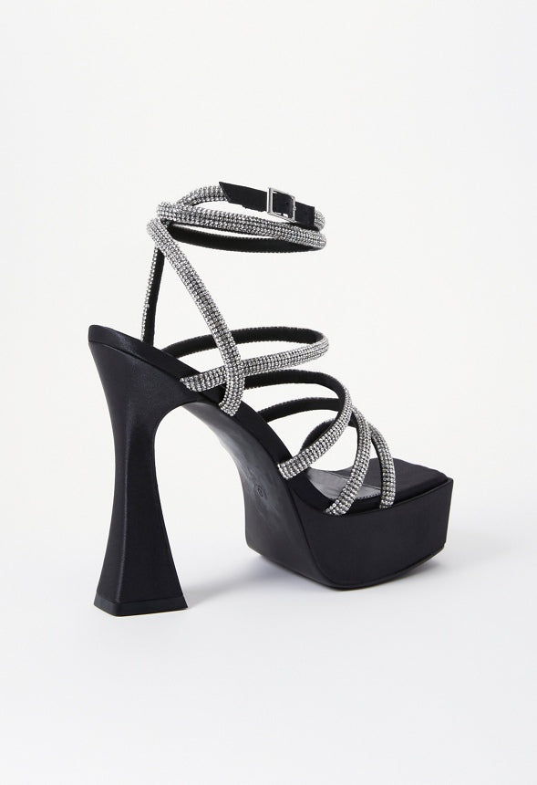 Elianna Strappy Sandal Clear/Black