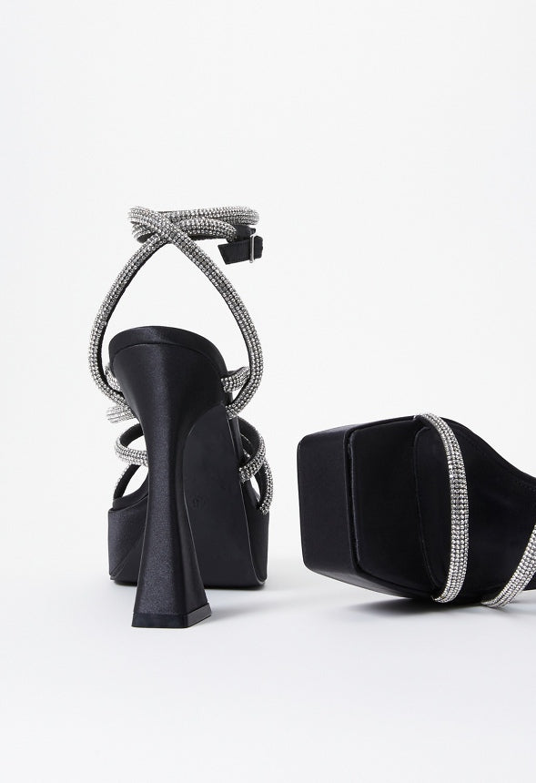 Elianna Strappy Sandal Clear/Black