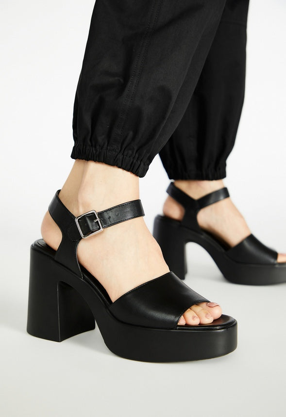 Desiree Platform Heeled Sandal Black