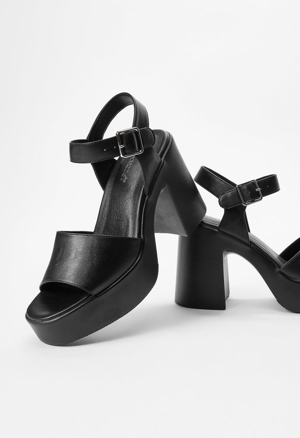 Desiree Platform Heeled Sandal Black