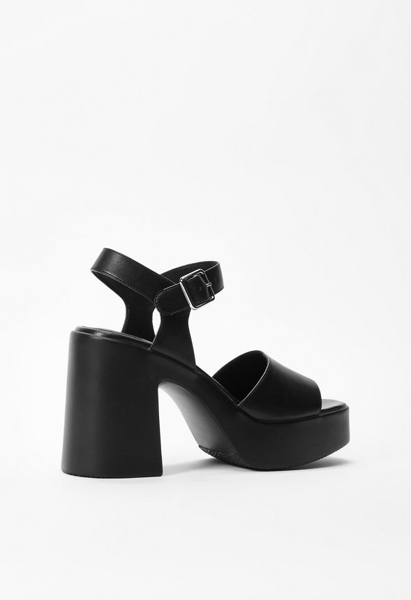Desiree Platform Heeled Sandal Black