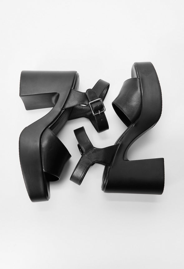 Desiree Platform Heeled Sandal Black