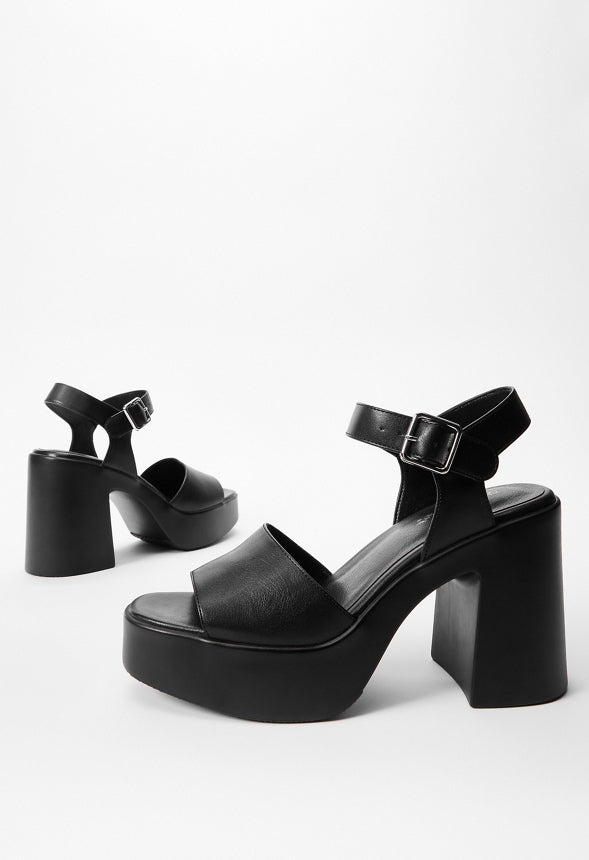 Desiree Platform Heeled Sandal Black