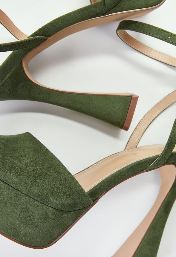 Becky Platform Heeled Sandal Bronze Green