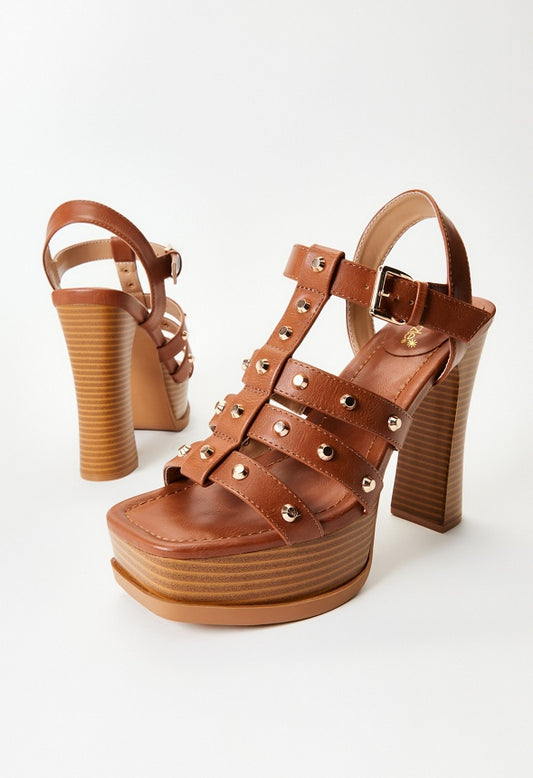 Ariella Platform Heeled Sandal French Oak
