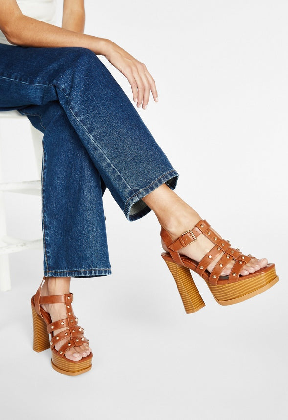 Ariella Platform Heeled Sandal French Oak