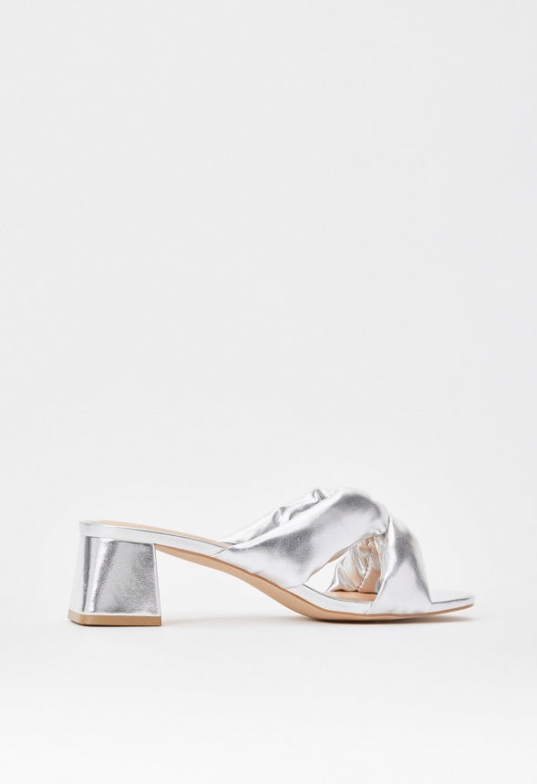 Delphine Heeled Sandal Silver