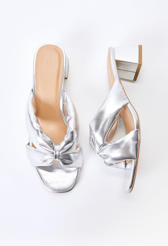 Delphine Heeled Sandal Silver