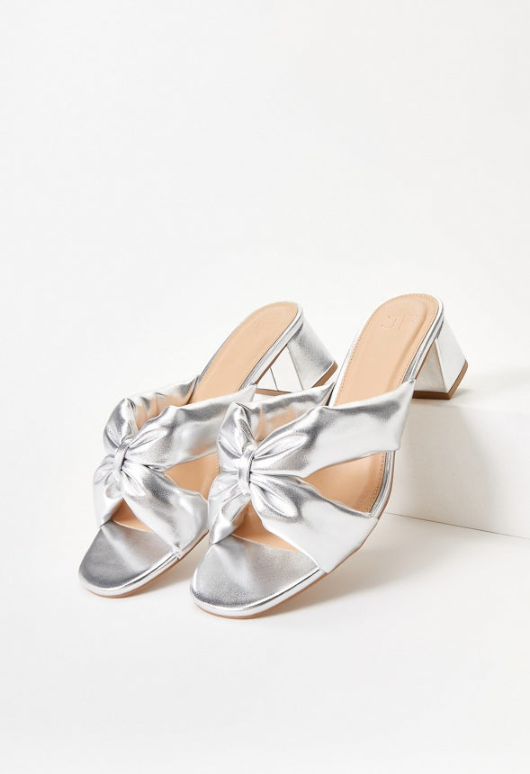 Delphine Heeled Sandal Silver