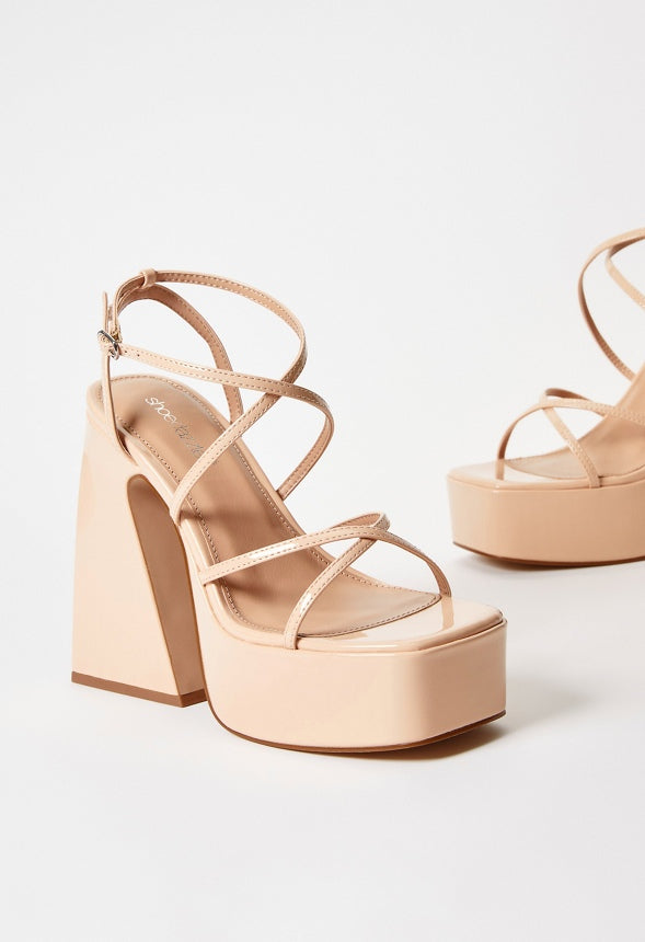 Haisley Platform Heeled Sandal New Nude