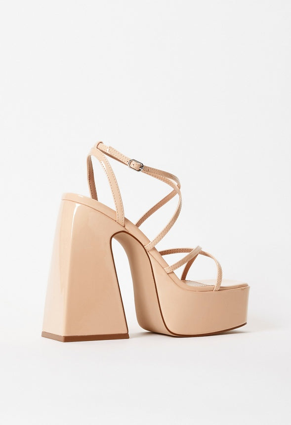 Haisley Platform Heeled Sandal New Nude