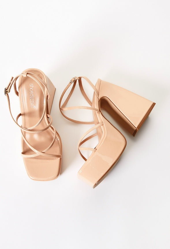 Haisley Platform Heeled Sandal New Nude