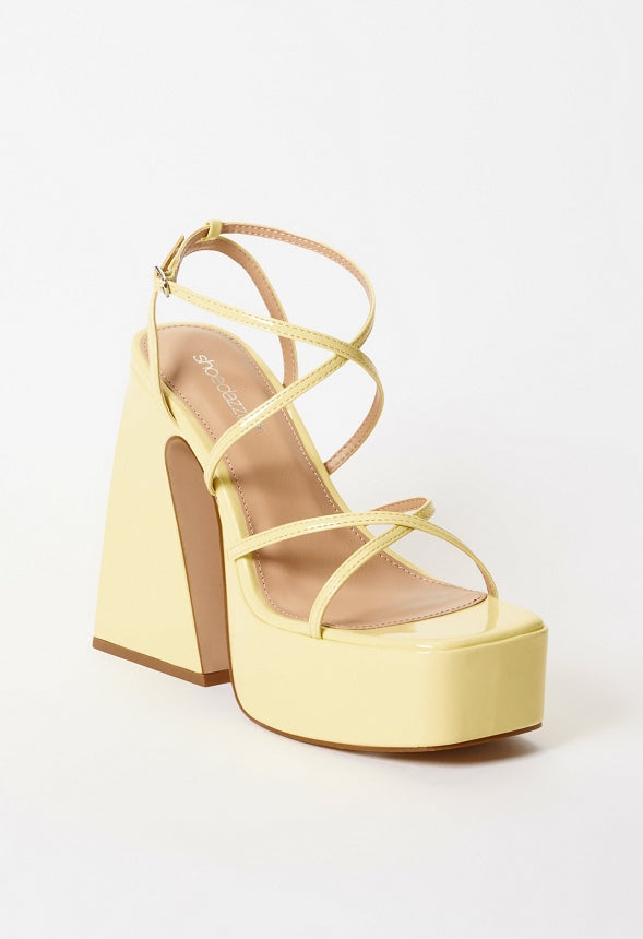 Haisley Platform Heeled Sandal Pale Banana