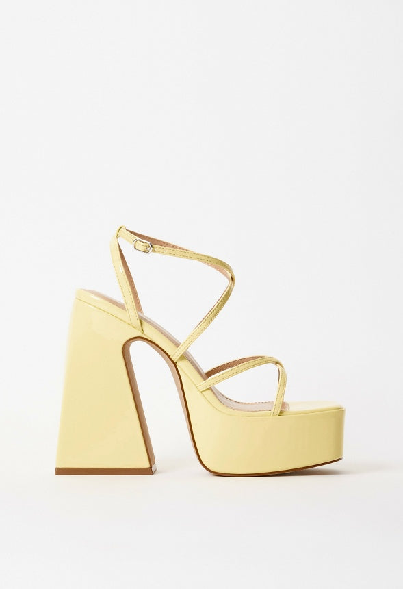 Haisley Platform Heeled Sandal Pale Banana